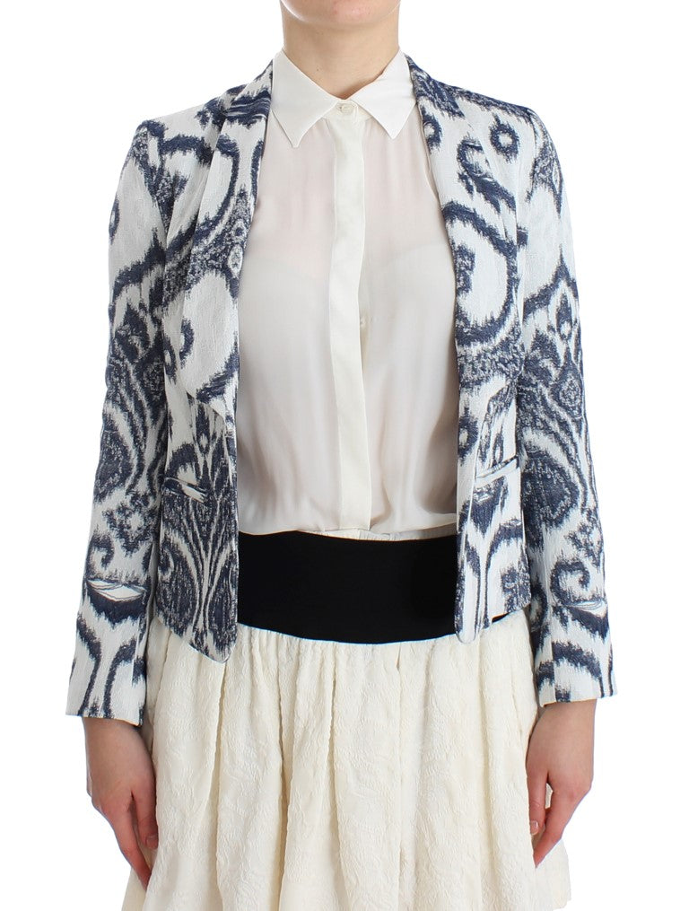 Elegant Two-Tone Blue Short Blazer - ventzia