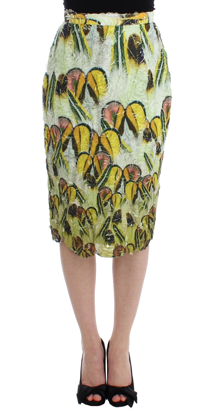 Vibrant Silk Blend Pencil Skirt - ventzia