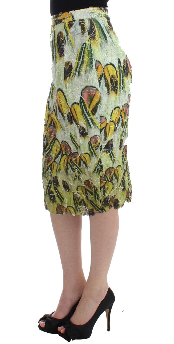 Vibrant Silk Blend Pencil Skirt - ventzia