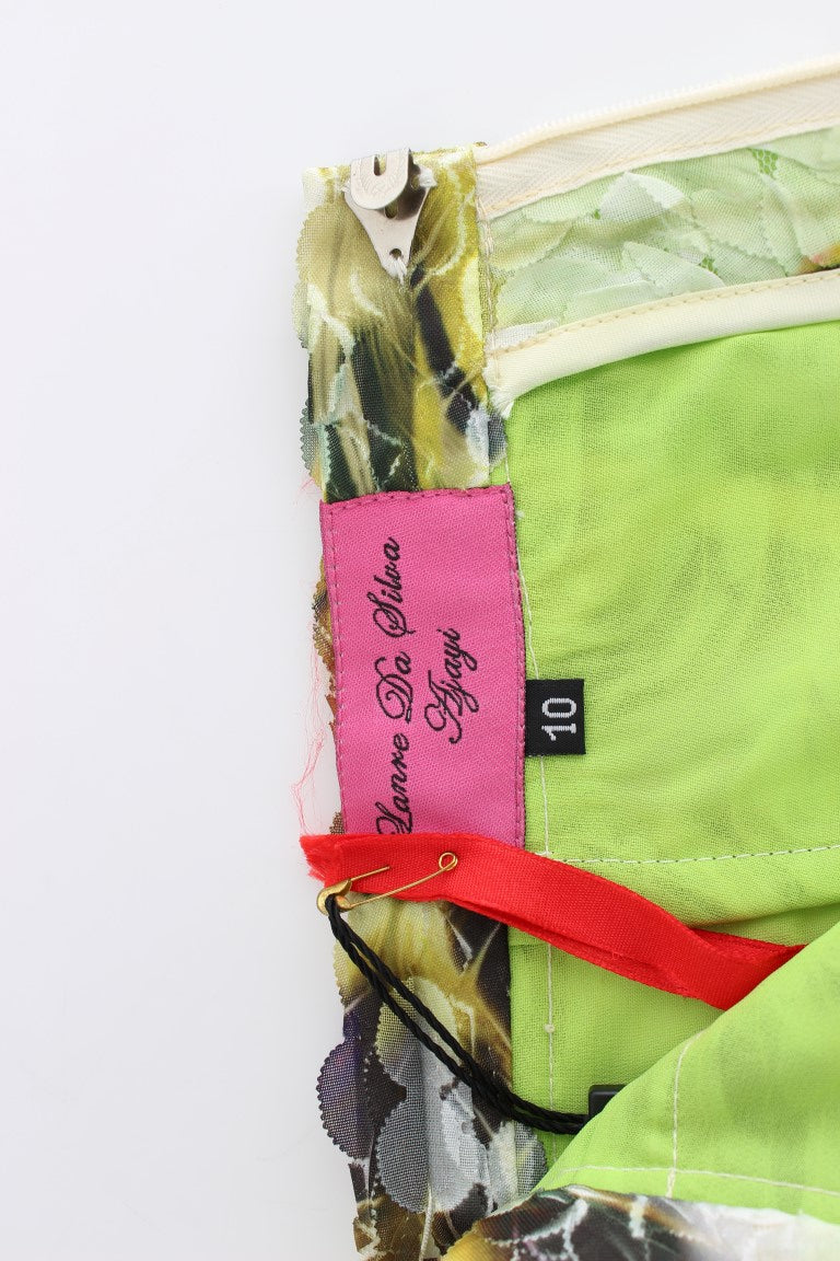 Vibrant Silk Blend Pencil Skirt - ventzia