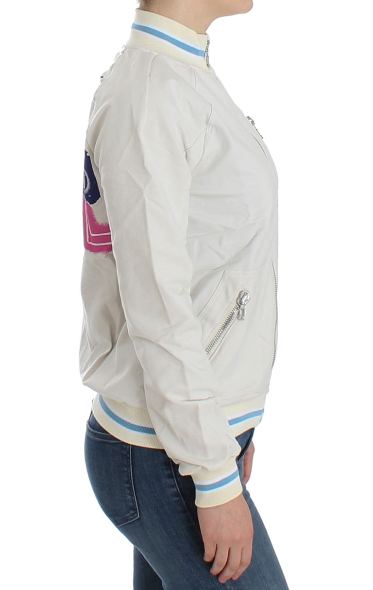 Elegant White Zip Cardigan - ventzia