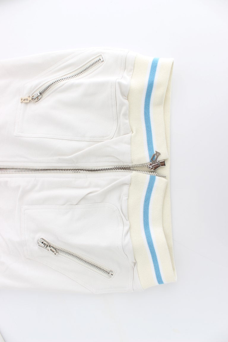 Elegant White Zip Cardigan - ventzia