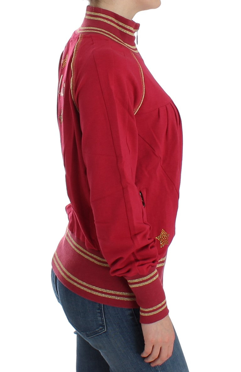 Pink Mock Zip Cardigan Sweatshirt Sweater - ventzia