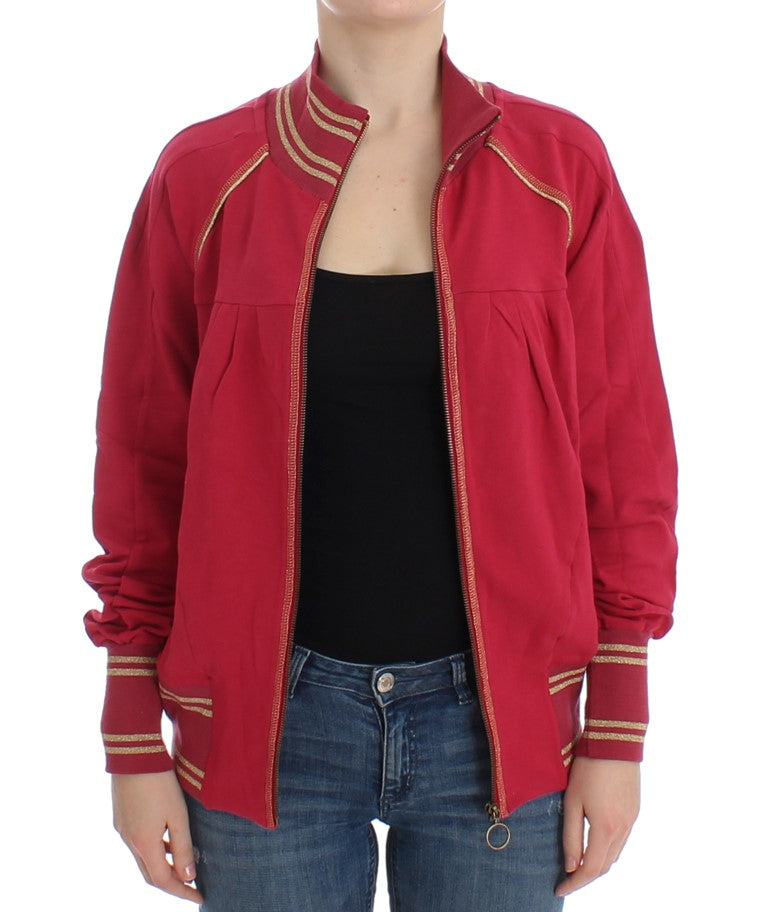 Pink Mock Zip Cardigan Sweatshirt Sweater - ventzia
