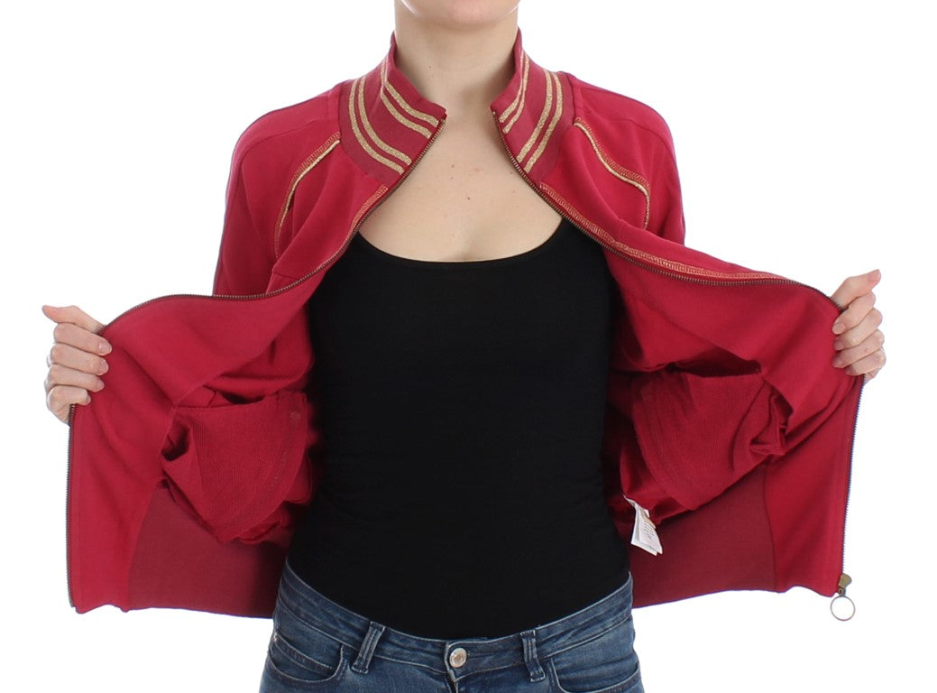 Pink Mock Zip Cardigan Sweatshirt Sweater - ventzia