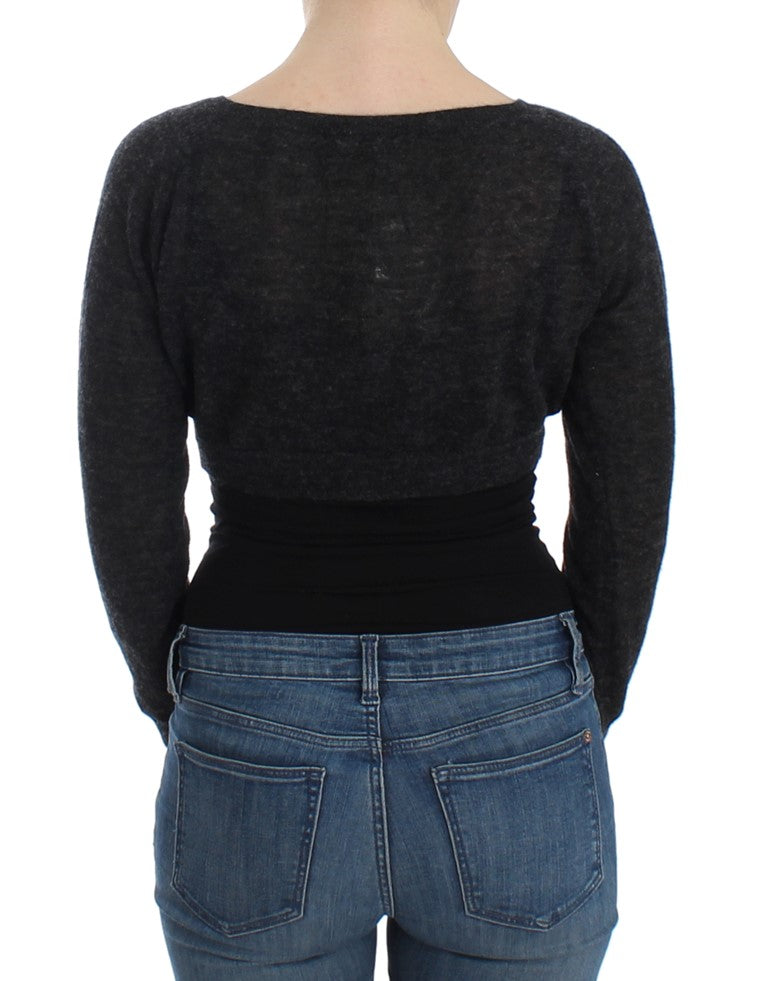 Chic Cropped Alpaca Wool Sweater - ventzia