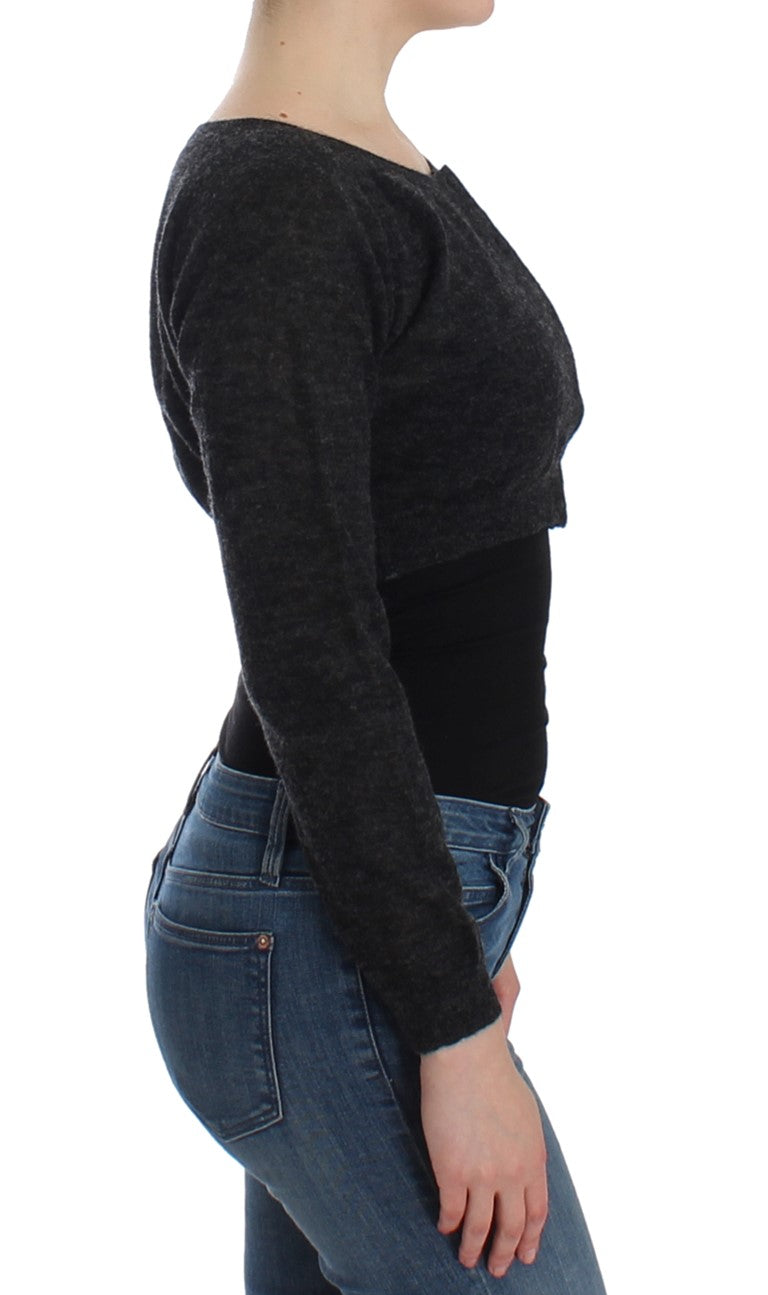 Chic Cropped Alpaca Wool Sweater - ventzia