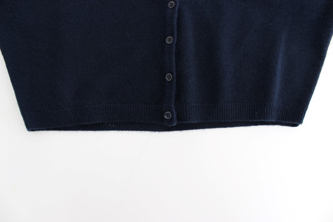 Chic Cashmere-Blend Cropped Sweater in Blue - ventzia