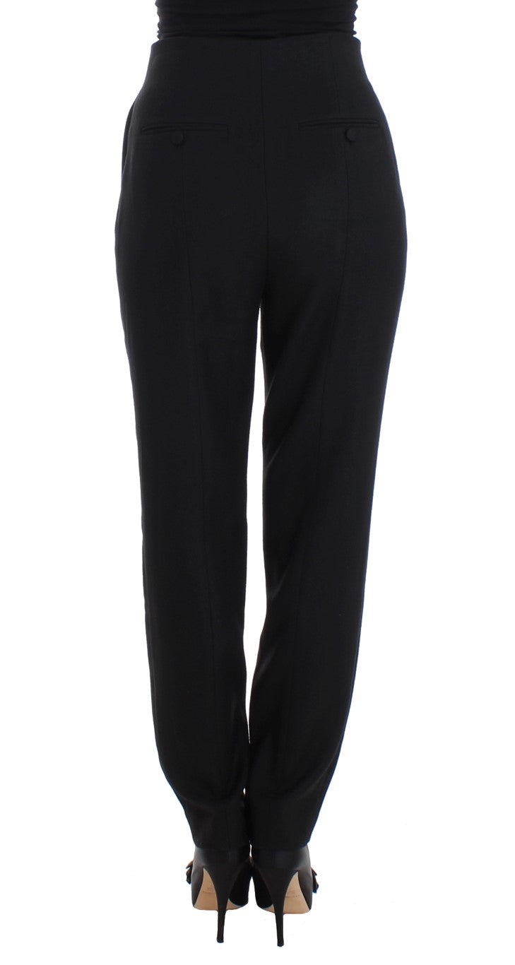 Elegant High-Waist Black Pants - ventzia