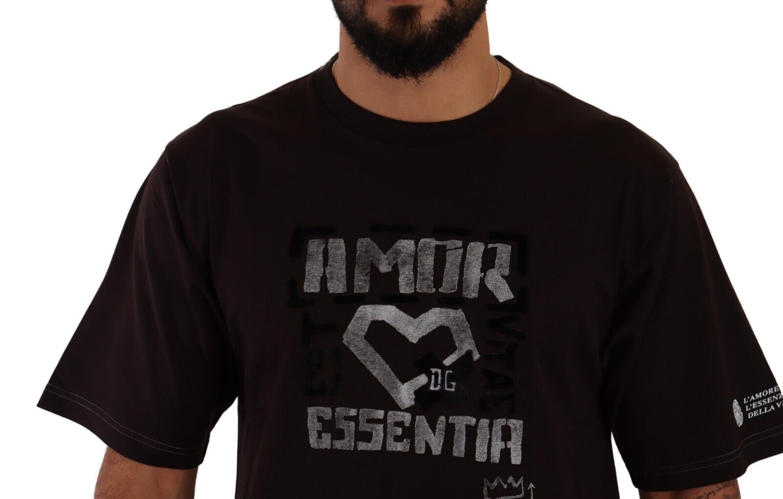 Elegant Burgundy L'Amore Crew Neck Tee - ventzia