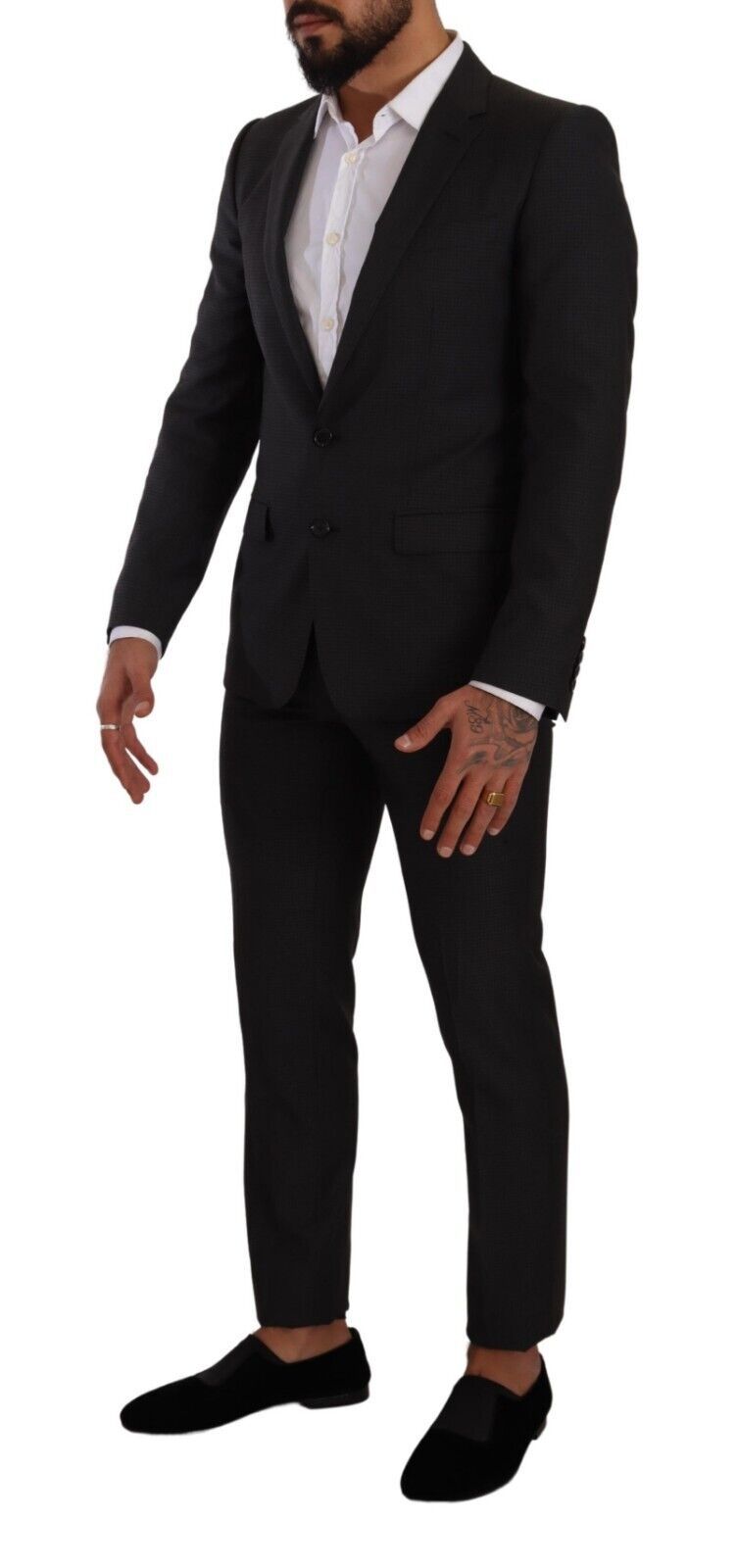 Black MARTINI Single Breasted 2 Piece Suit - ventzia