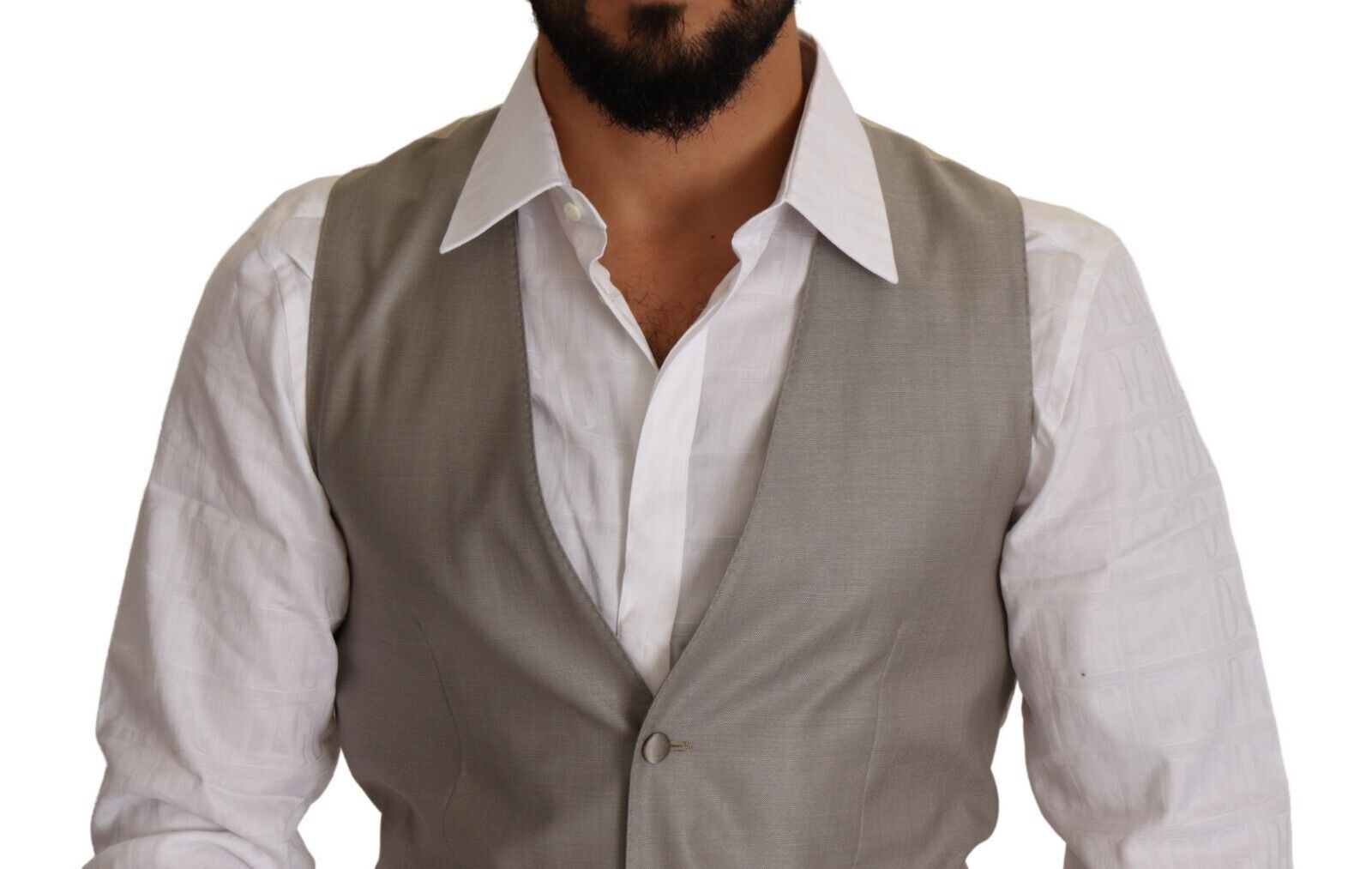 Beige Wool Single Breasted Waistcoat Vest - ventzia