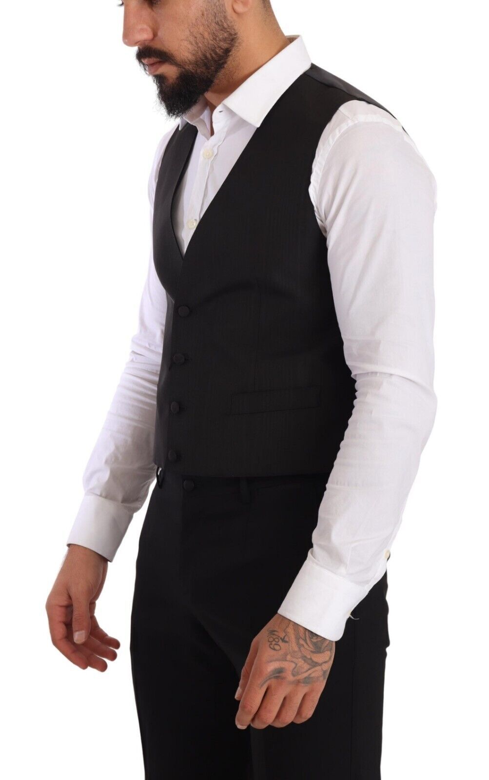 Gray Silk Slim Fit Waistcoat Formal Vest - ventzia