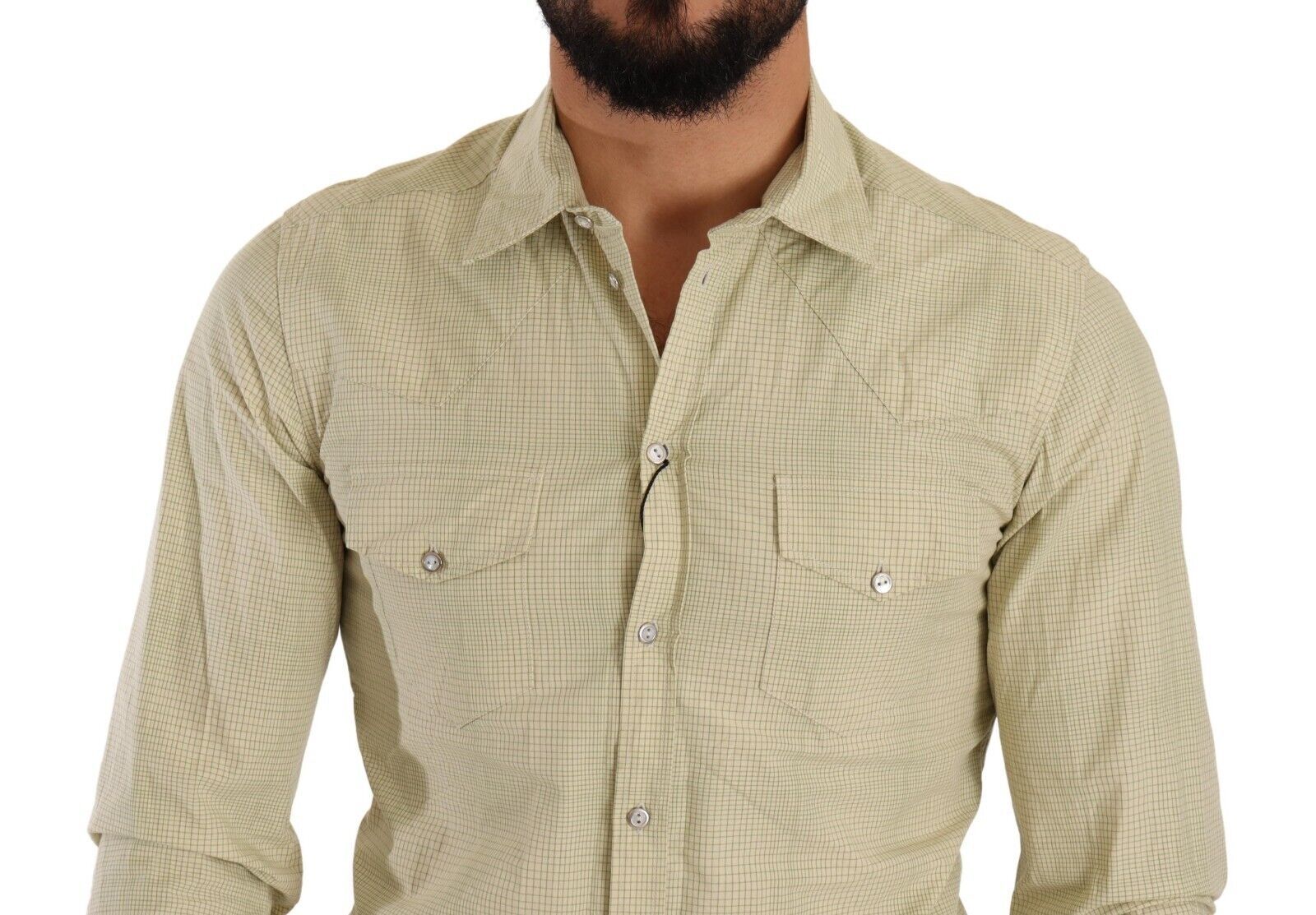 Yellow SICILIA Cotton Casual Slim Fit Shirt - ventzia