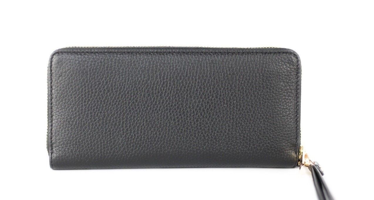 Jet Set Travel Large Black Pebble Leather Continental Wrist Wallet - ventzia