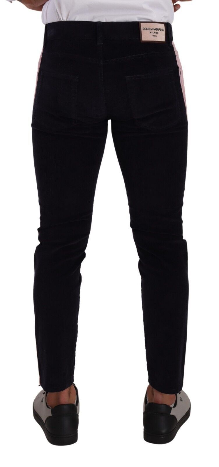 Blue Corduroy Cotton Stretch Skinny Jeans - ventzia