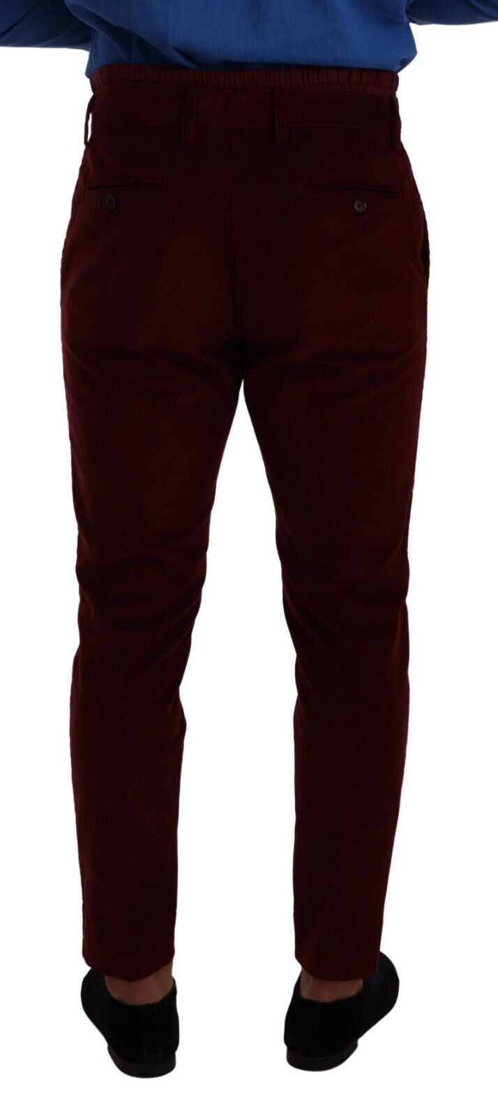 Bordeaux Velvet Mens Formal Trouser Dress Pants - ventzia
