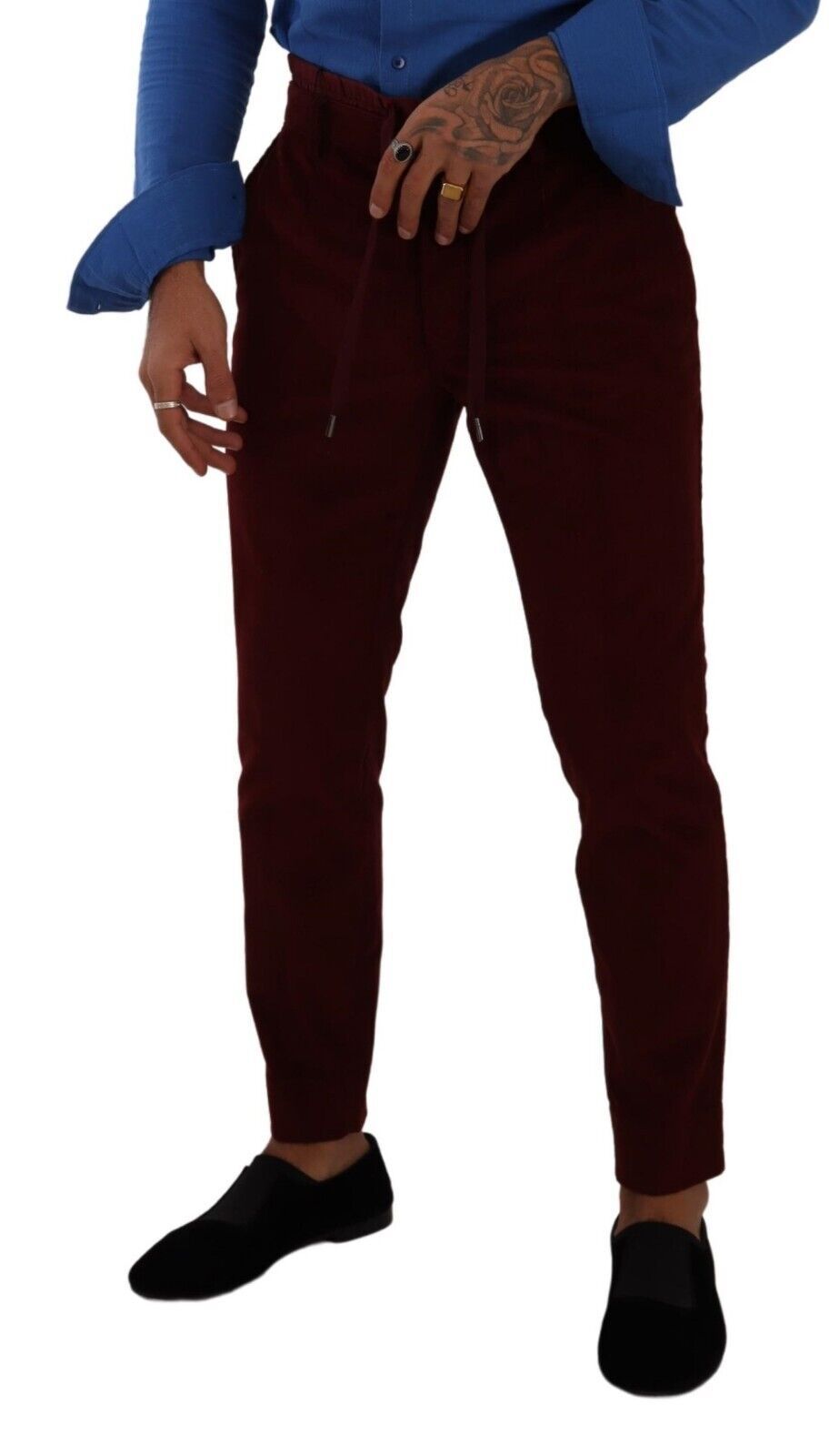 Bordeaux Velvet Mens Formal Trouser Dress Pants - ventzia