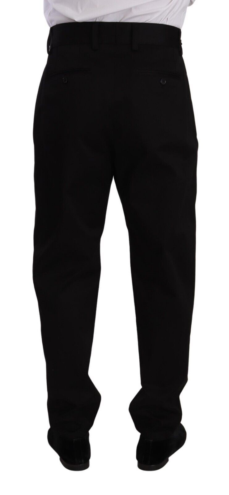 Black Cotton High Waist Men Trouser Dress Pants - ventzia