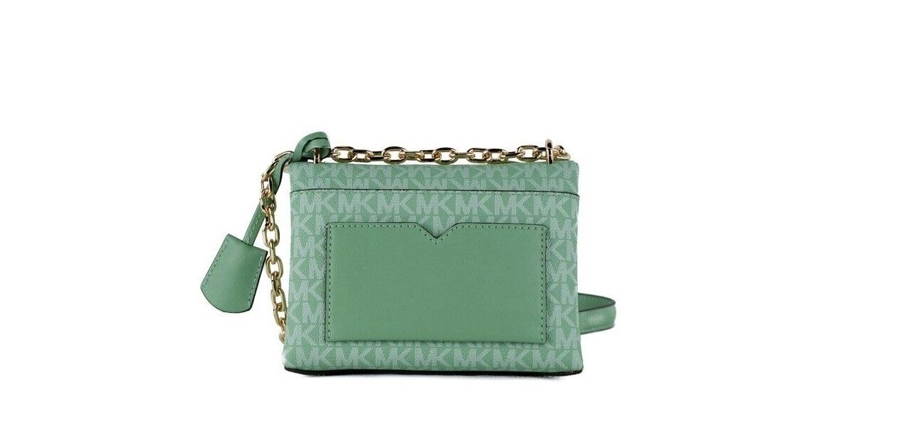 Cece Small Sea Green Signature PVC Convertible Flap Crossbody Bag - ventzia