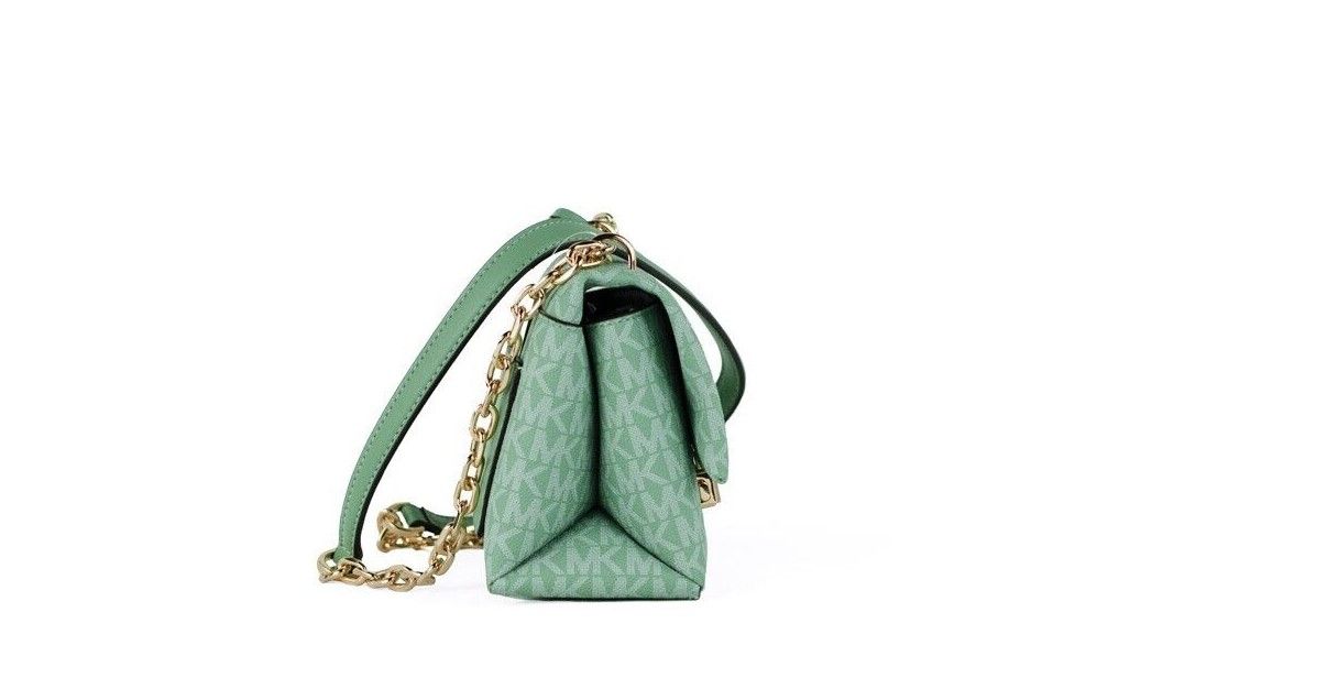 Cece Small Sea Green Signature PVC Convertible Flap Crossbody Bag - ventzia