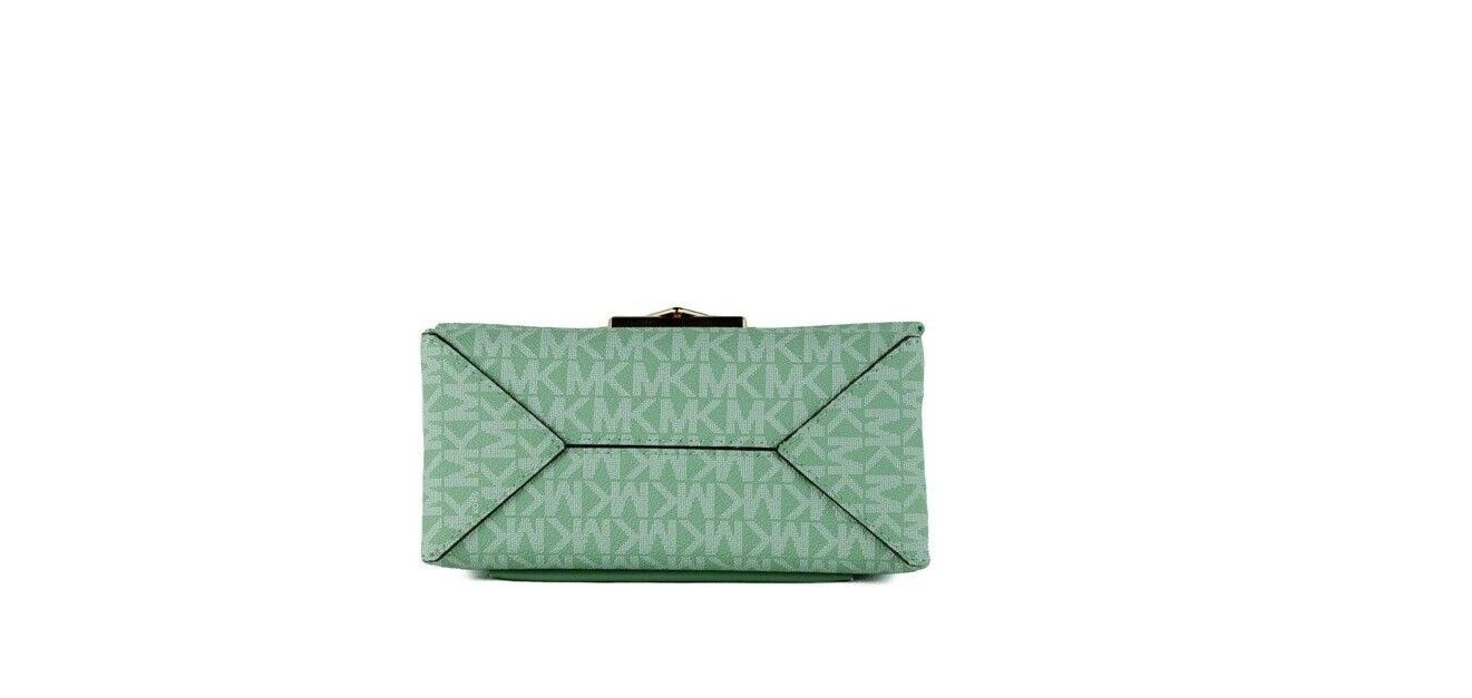 Cece Small Sea Green Signature PVC Convertible Flap Crossbody Bag - ventzia