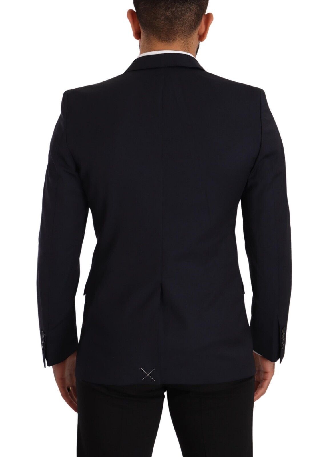 Dark Blue Single Breasted Coat MARTINI Blazer - ventzia