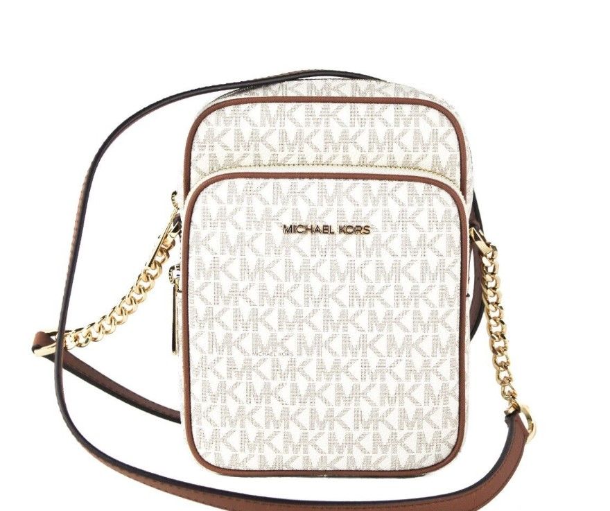 Jet Set Medium Vanilla PVC North South Chain Crossbody Handbag - ventzia
