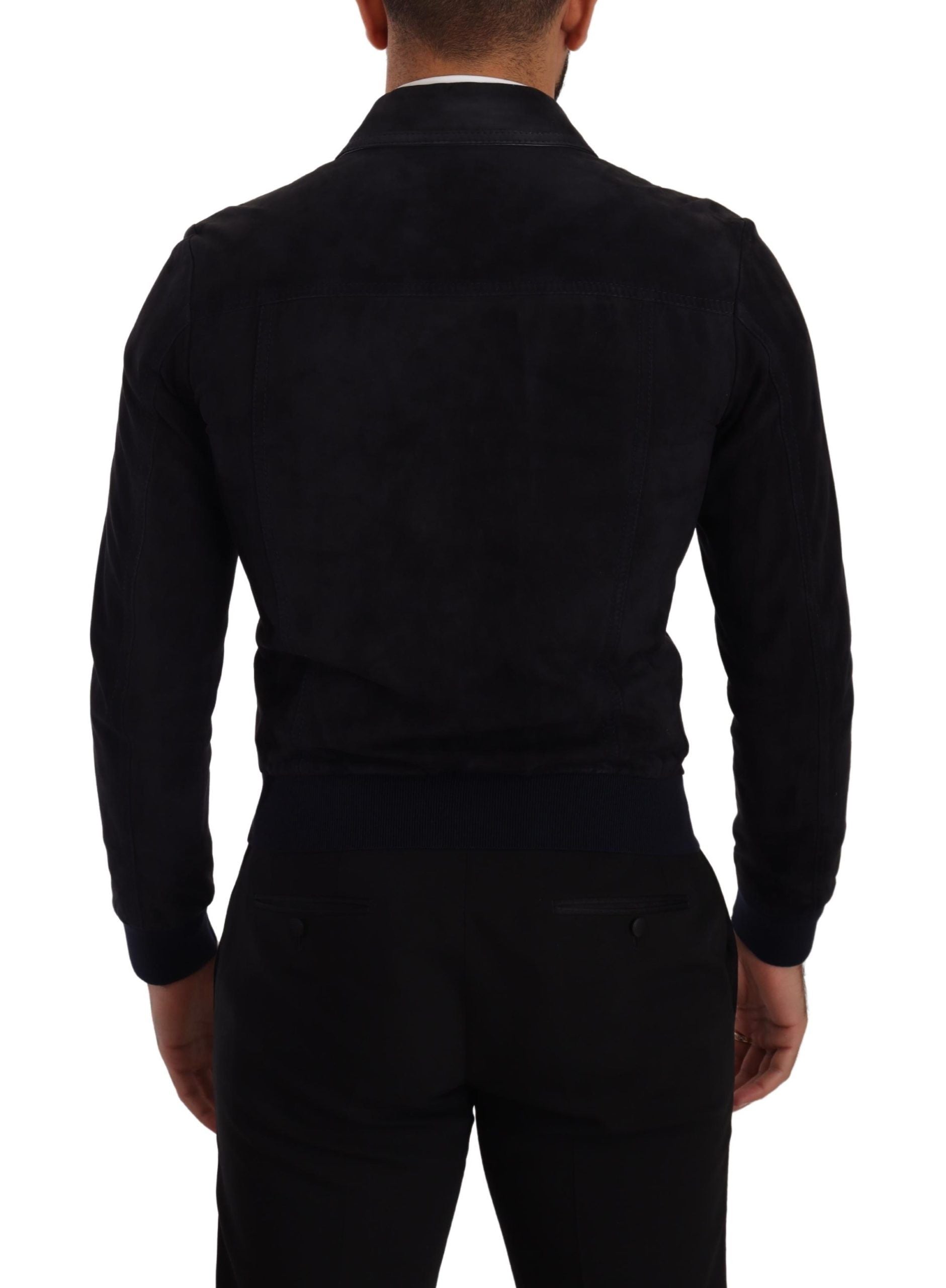 Blue Suede Lambskin Leather Coat Jacket - ventzia