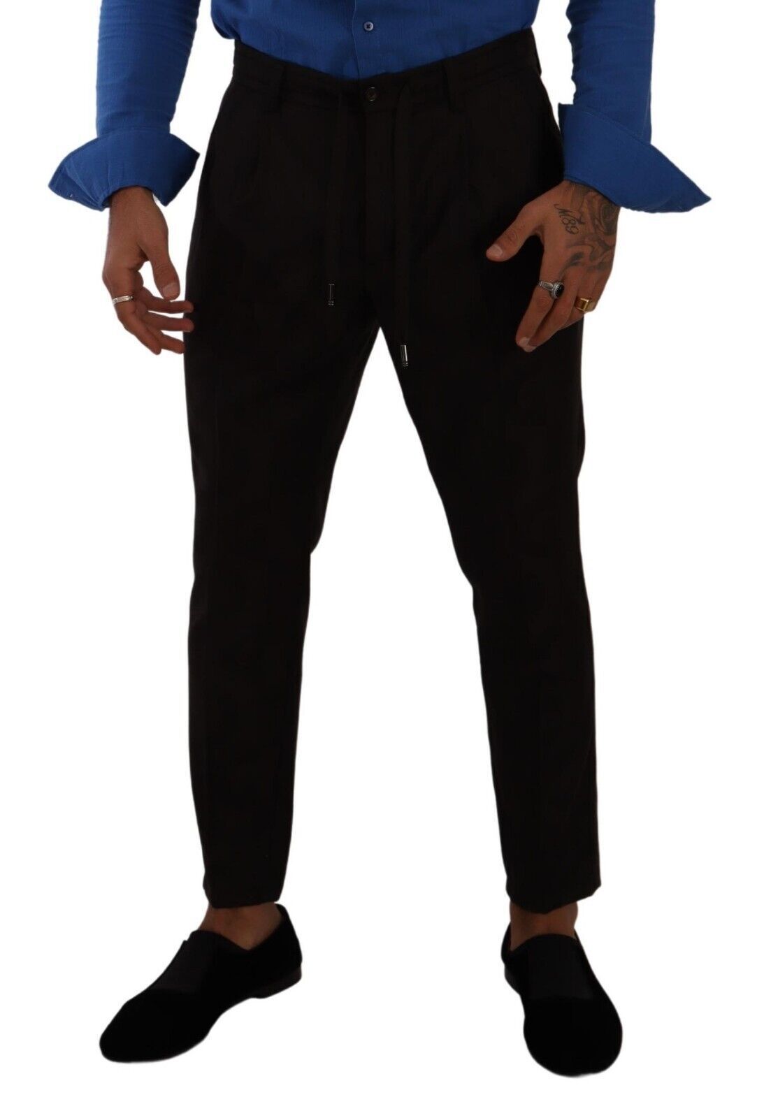 Bordeaux Wool Men Skinny Trouser Pants - ventzia