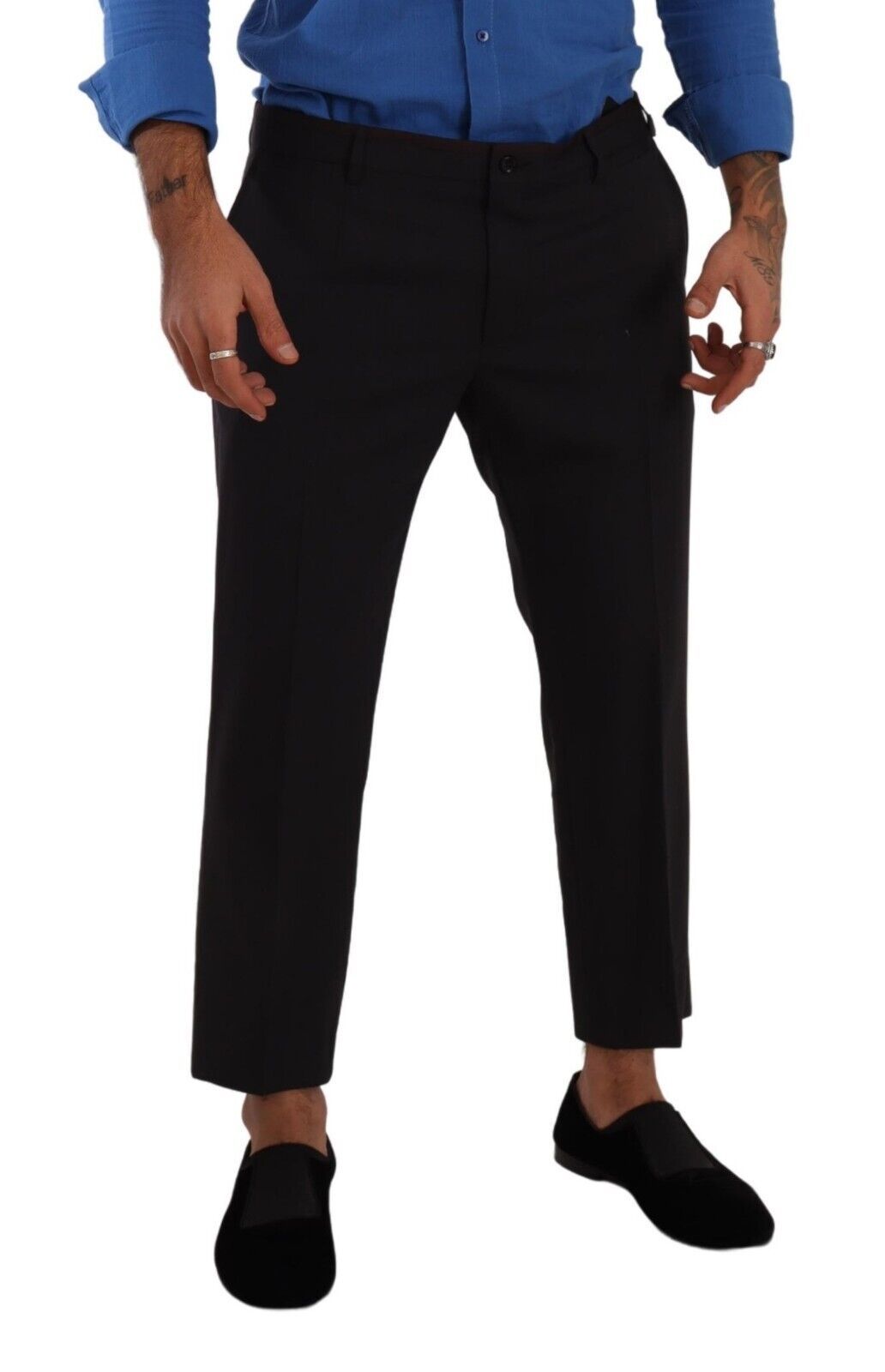 Gray Bordeaux Wool Trouser Dress Pants - ventzia