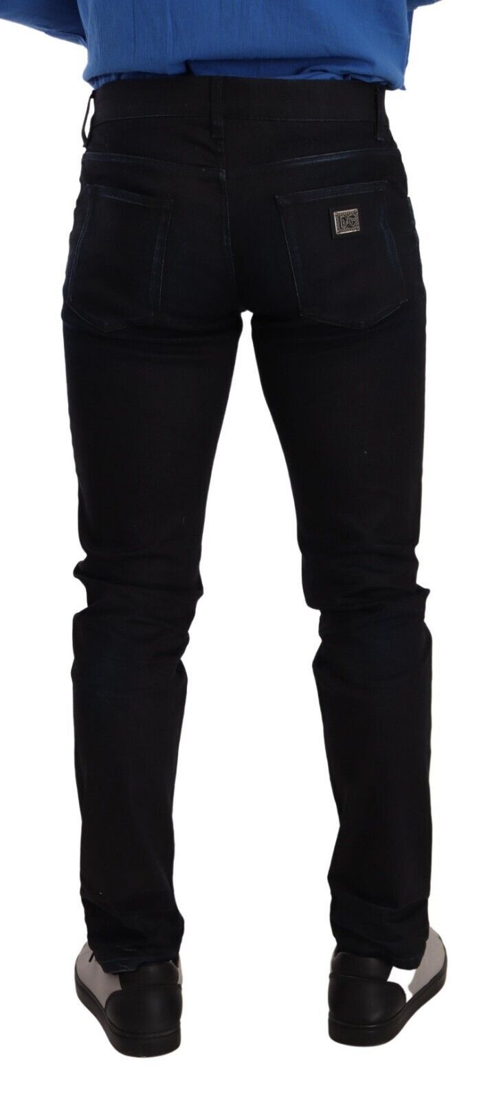 Blue Cotton Stretch Skinny Denim Trouser Jeans - ventzia