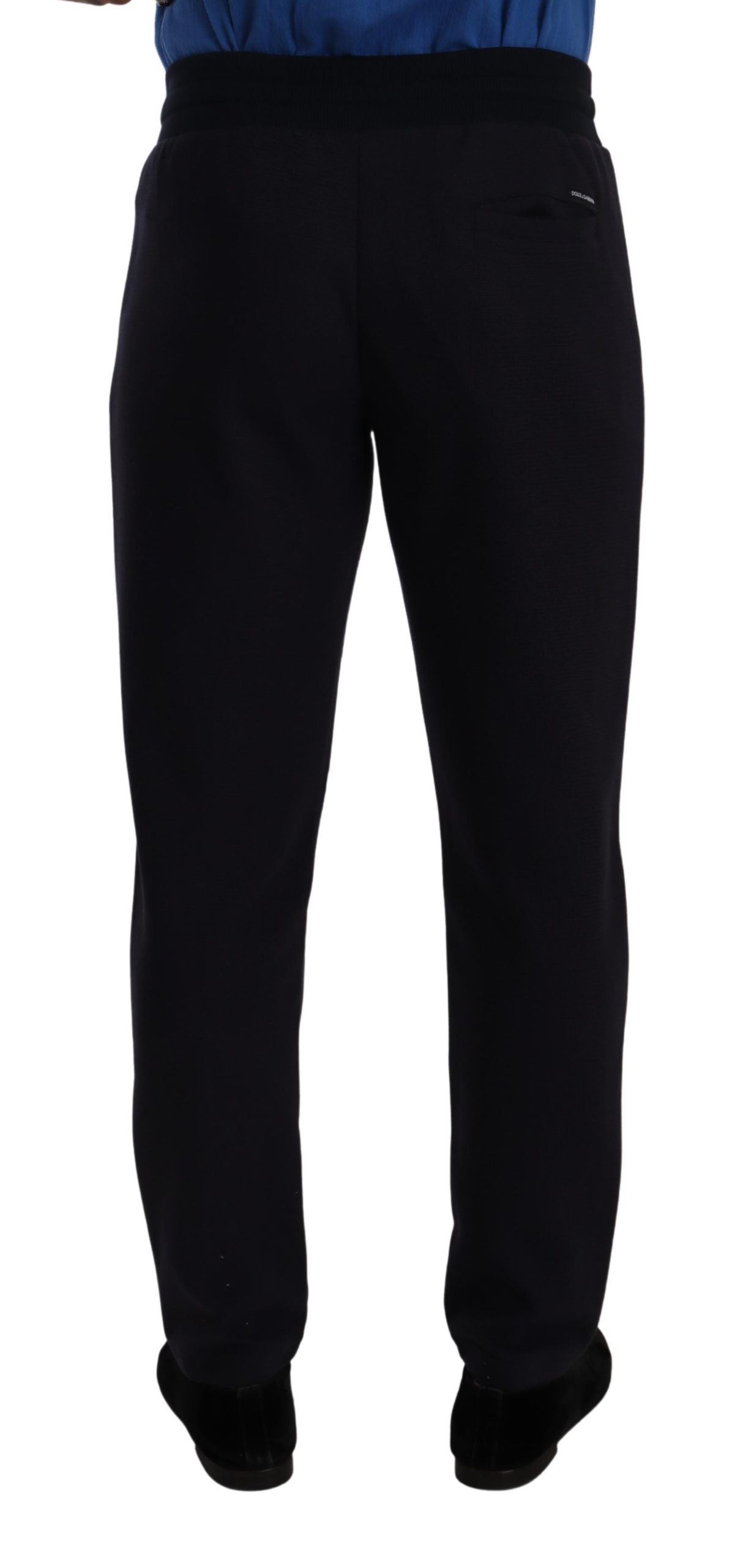 Blue Cotton Stretch Jogging Trouser Pants - ventzia