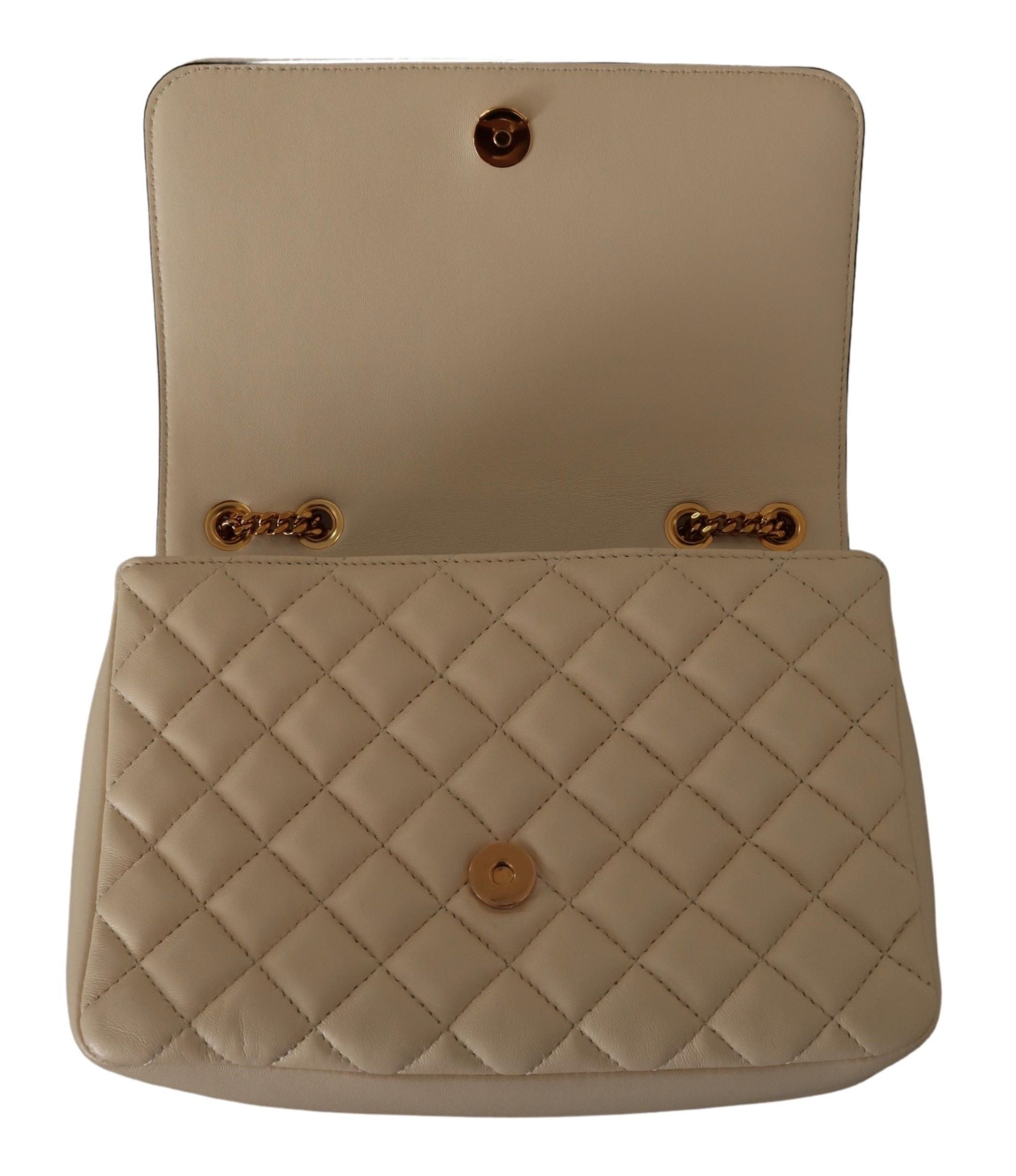 Elegant White Nappa Leather Shoulder Bag - ventzia