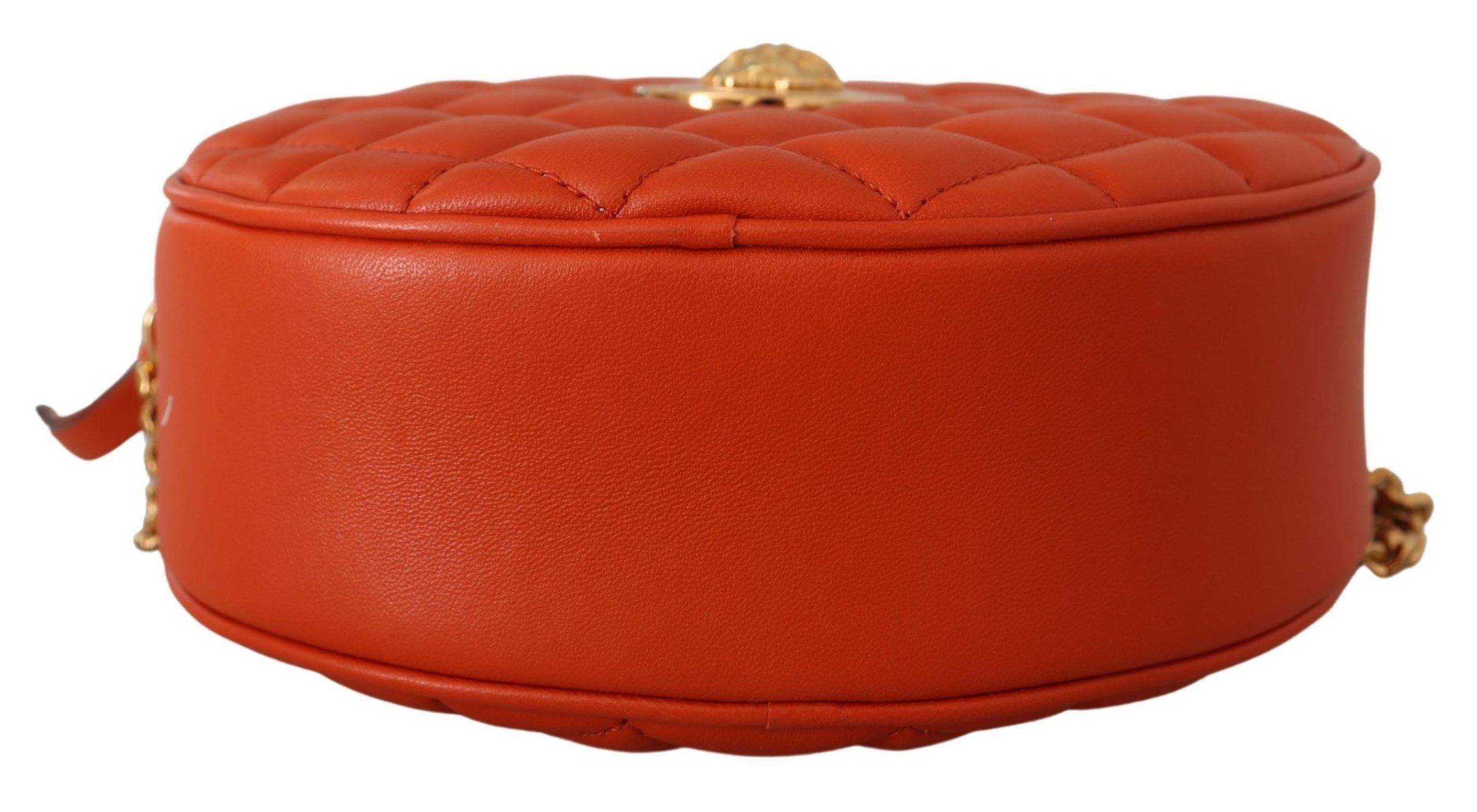 Elegant Round Nappa Leather Crossbody Bag - ventzia
