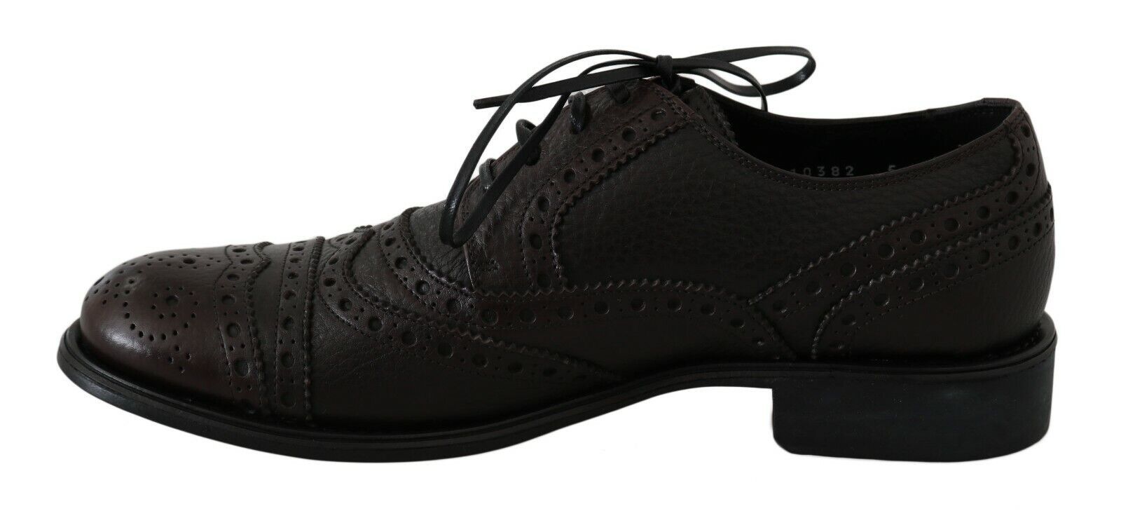 Brown Leather Wingtip Derby Formal Shoes - ventzia