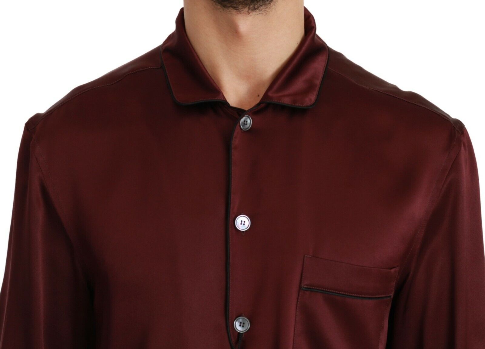 Bordeaux Silk Pajama Casual Shirt - ventzia