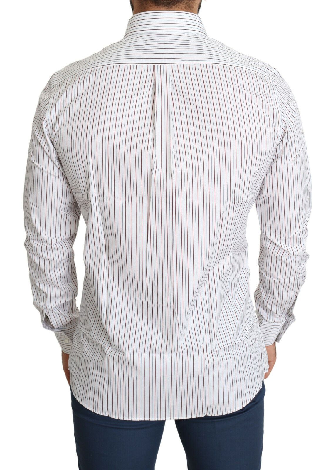White Striped Formal MARTINI Shirt - ventzia