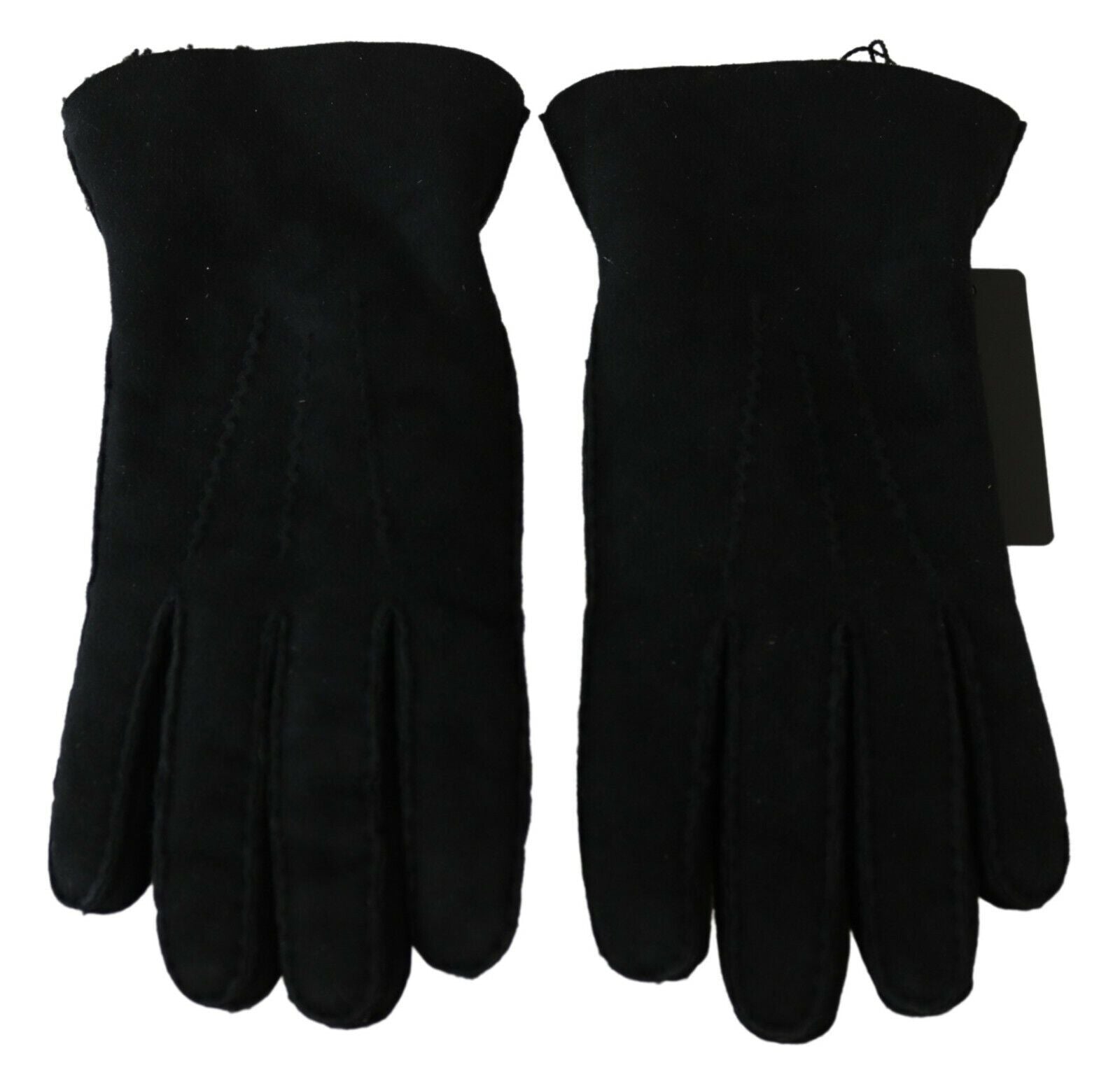 Black Leather Motorcycle Biker Mitten Gloves - ventzia