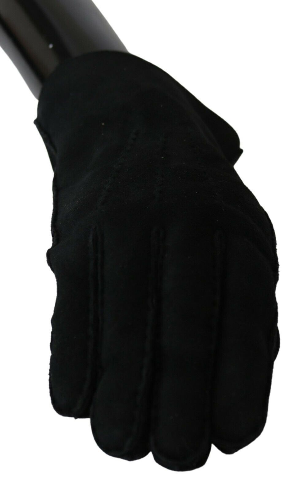 Black Leather Motorcycle Biker Mitten Gloves - ventzia