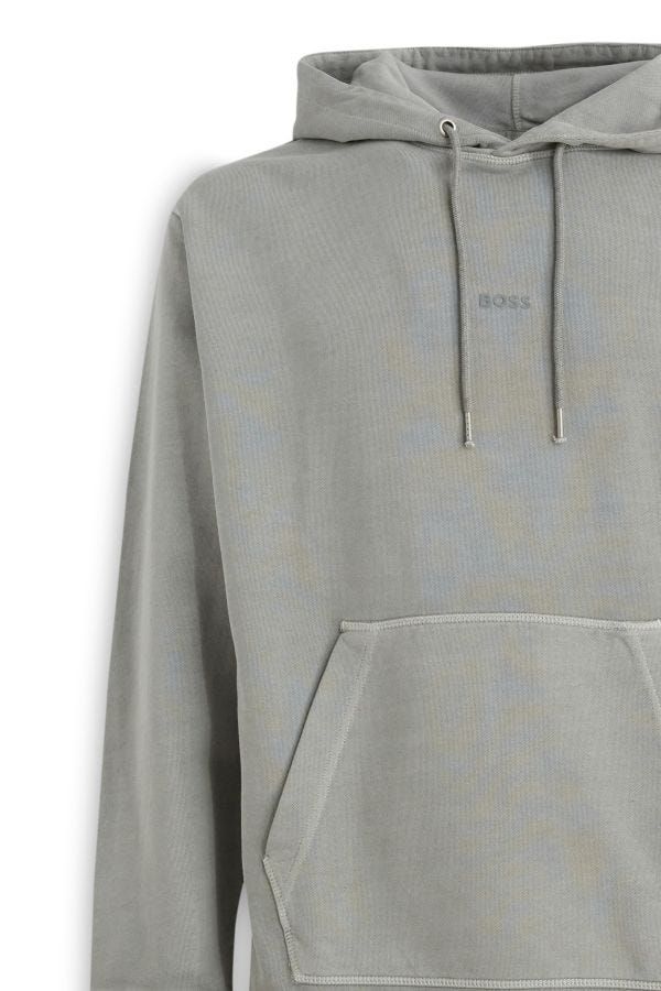 Elegant Grey Cotton Hooded Sweatshirt - ventzia