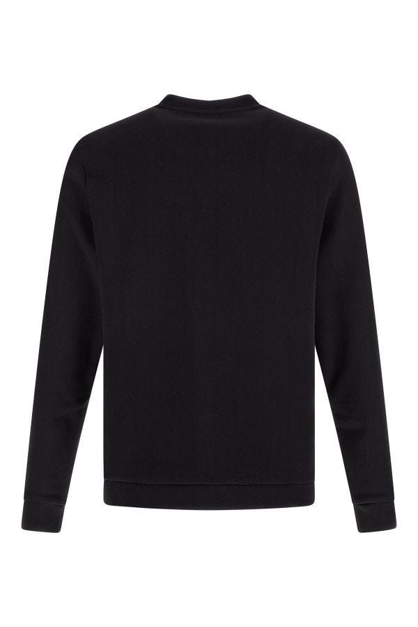 Elegant Black Cotton Round Neck Sweatshirt - ventzia