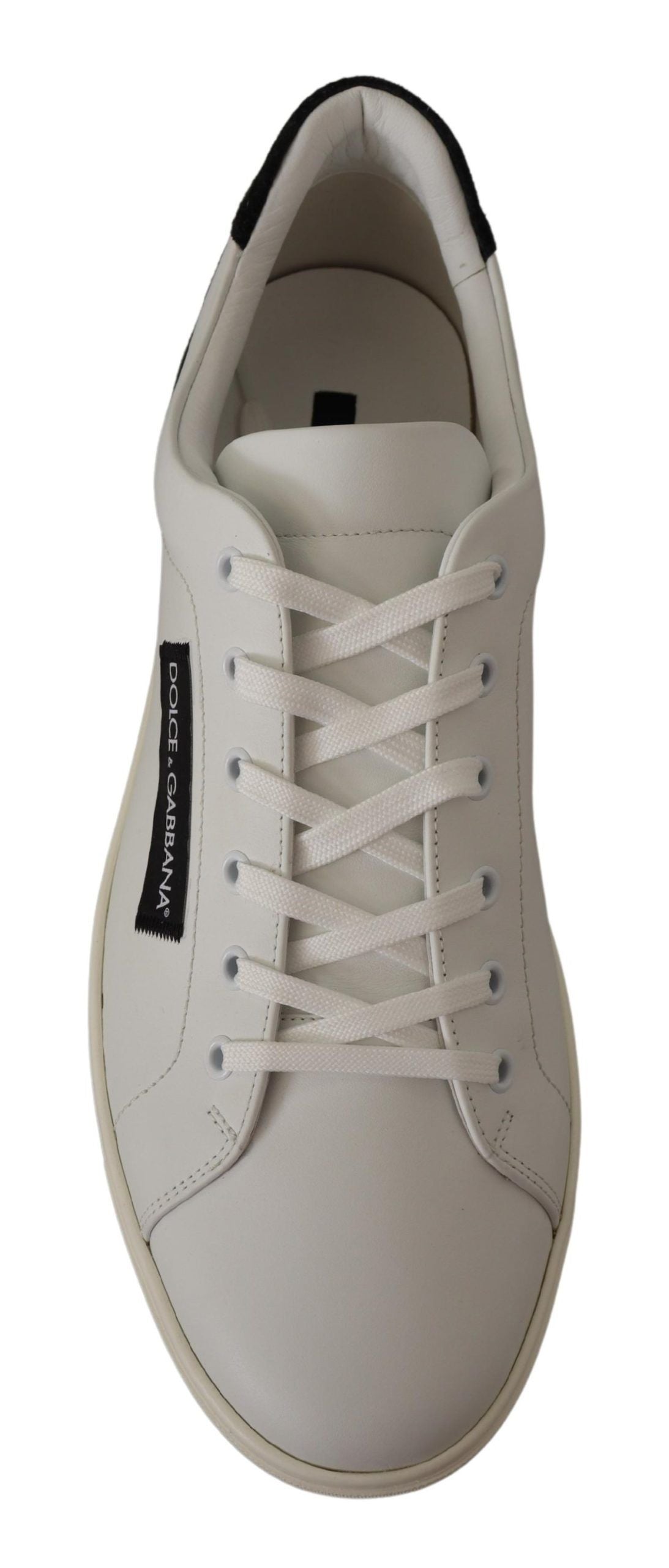 White Black Leather Low Shoes Sneakers - ventzia