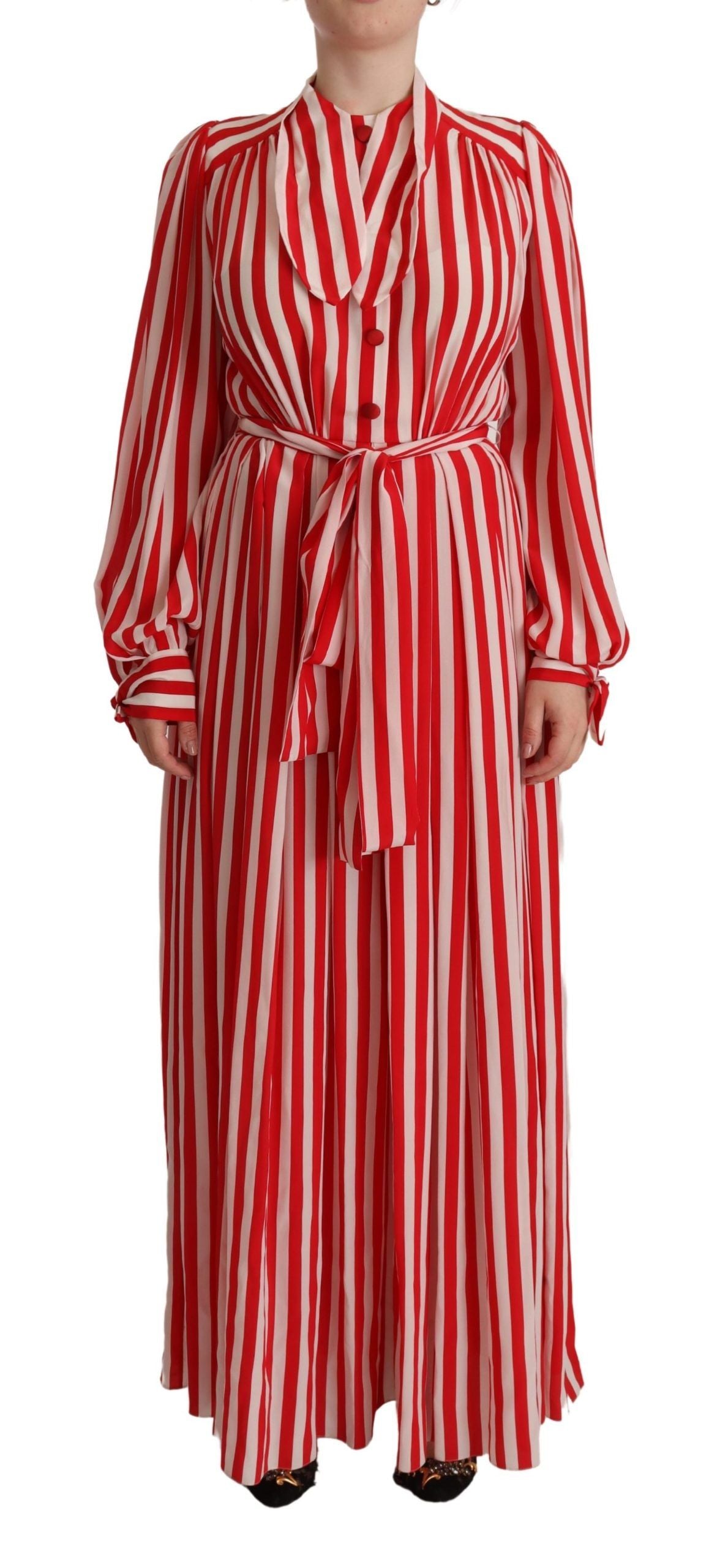 White Red Silk A-Line Shift Gown Dress - ventzia