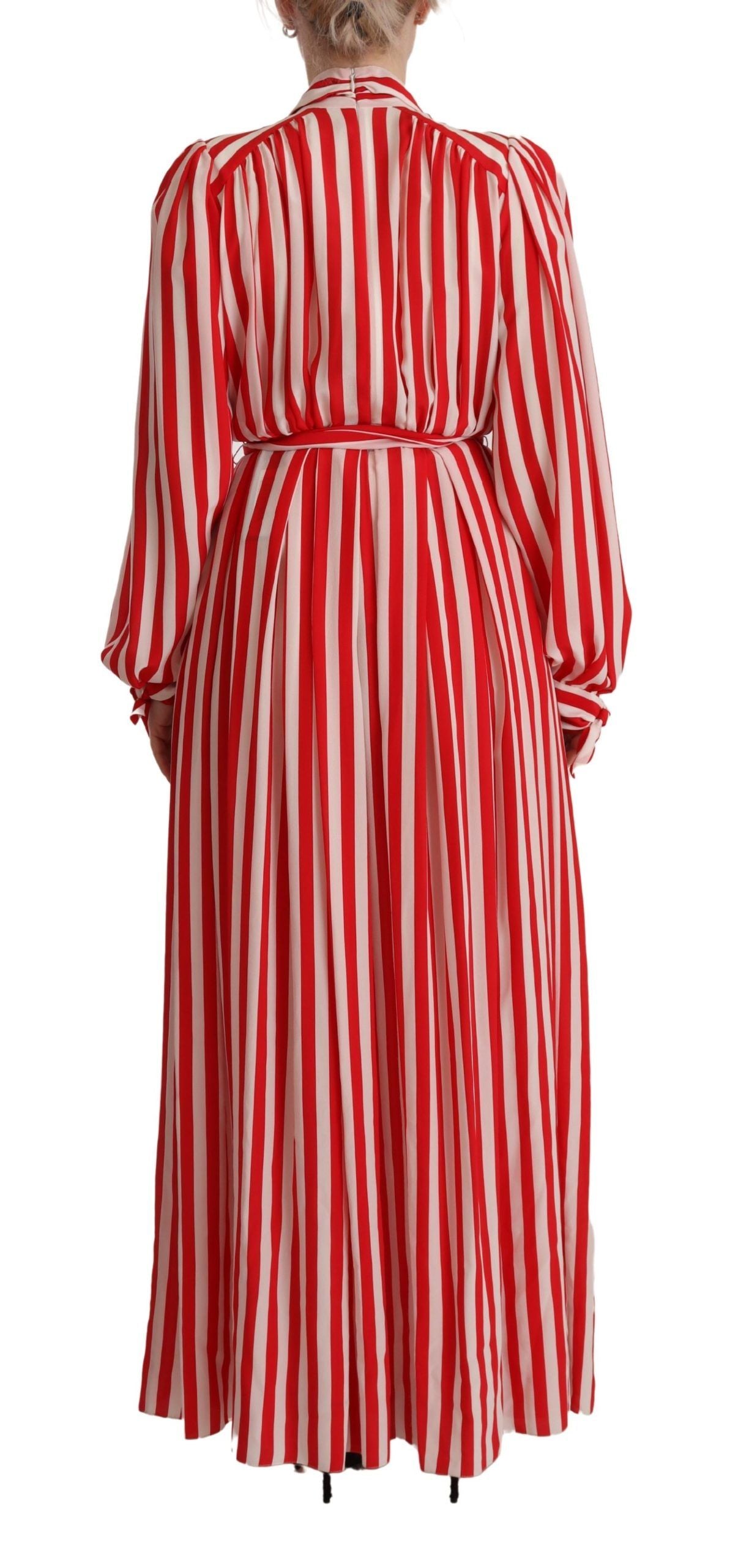 White Red Silk A-Line Shift Gown Dress - ventzia