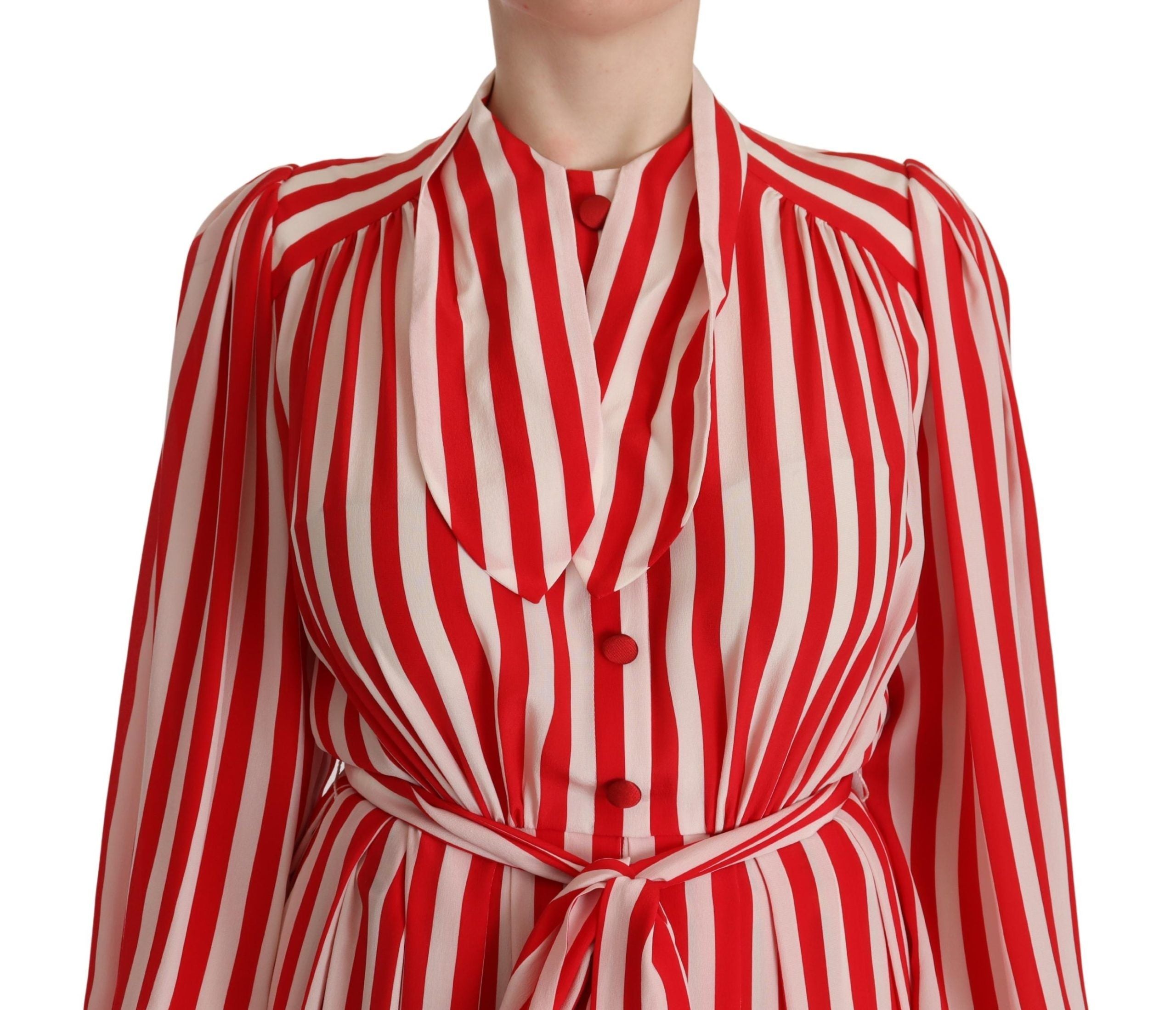 White Red Silk A-Line Shift Gown Dress - ventzia