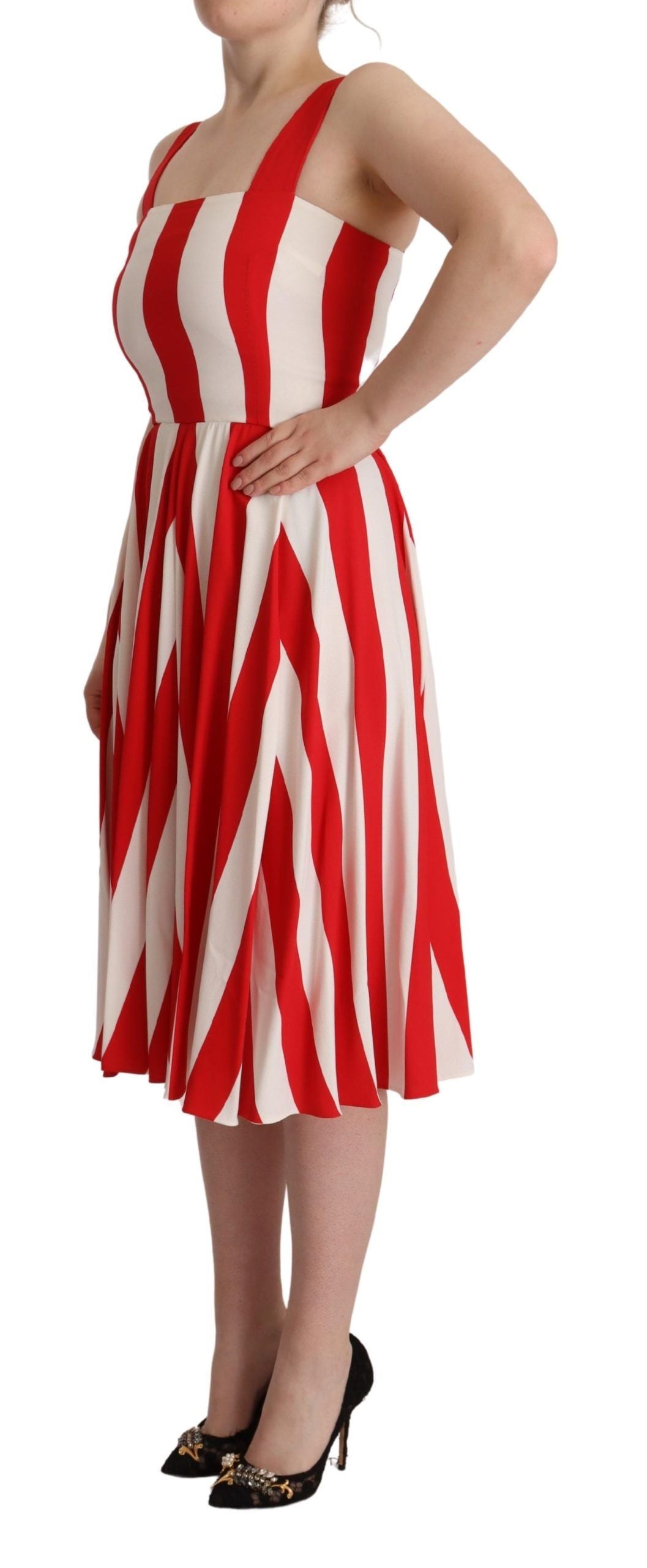 White Red Stretch Shift A-line Gown Dress - ventzia