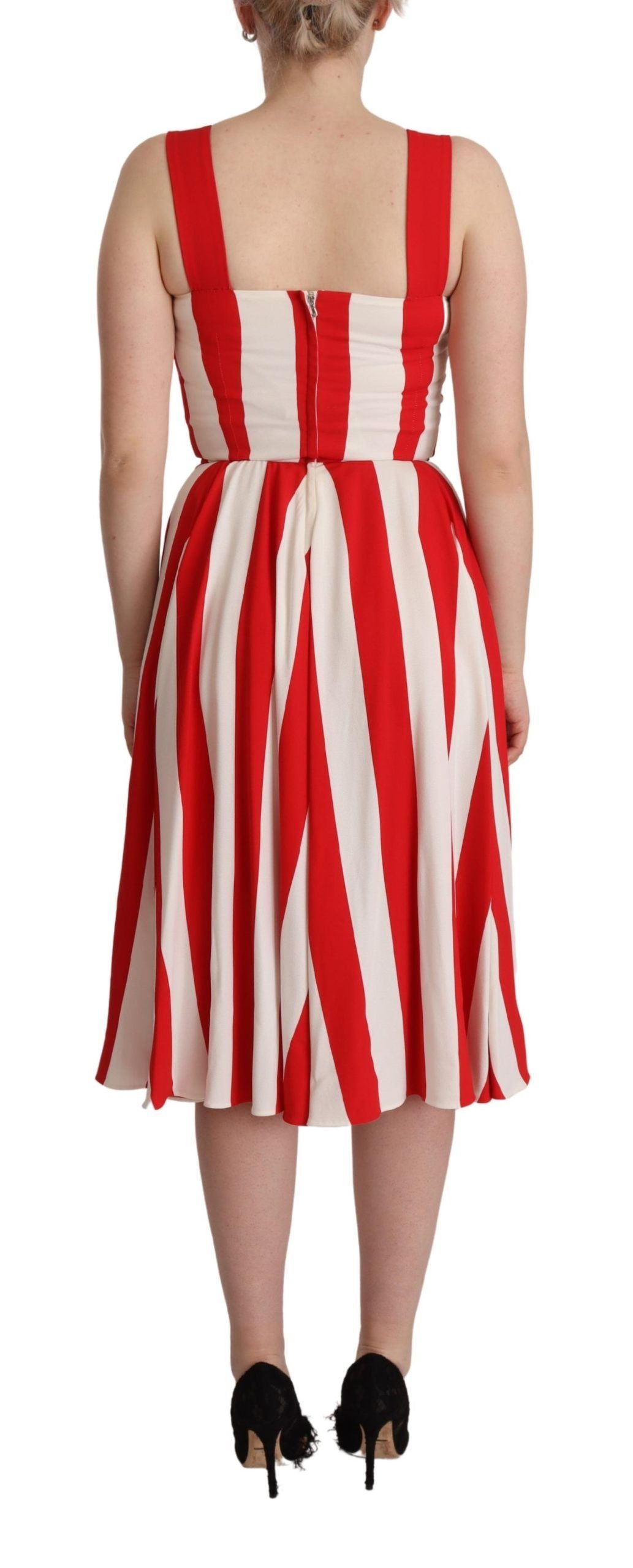 White Red Stretch Shift A-line Gown Dress - ventzia