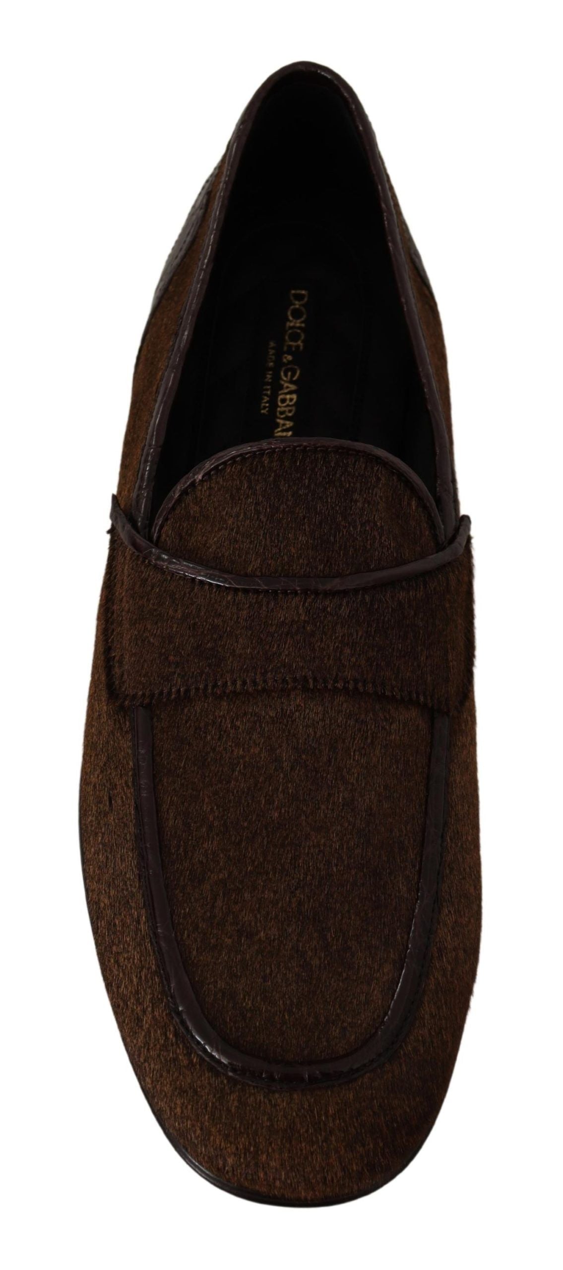 Shoes Dress Loafers Brown Leather Slip Shoes - ventzia