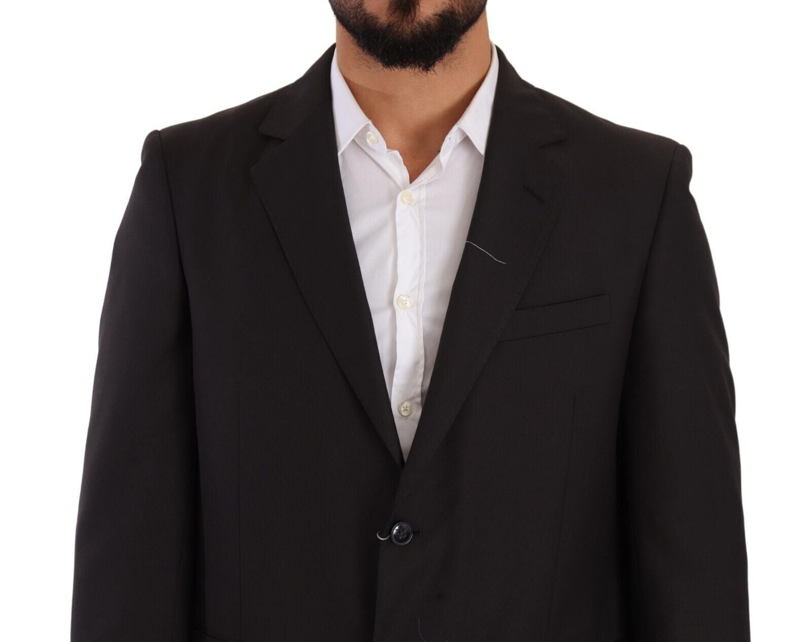 Gray Polyester Single Breasted Formal Suit - ventzia
